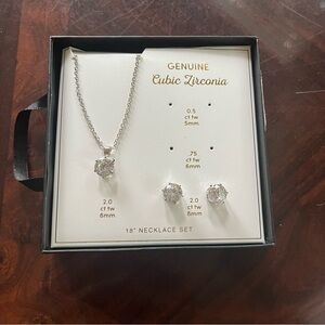 GENUINE Cubic Lirconia Necklace & Earring Set